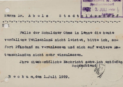 Dresdner Bank Beckum Rhine German Seizure Of Goods Old Postcard