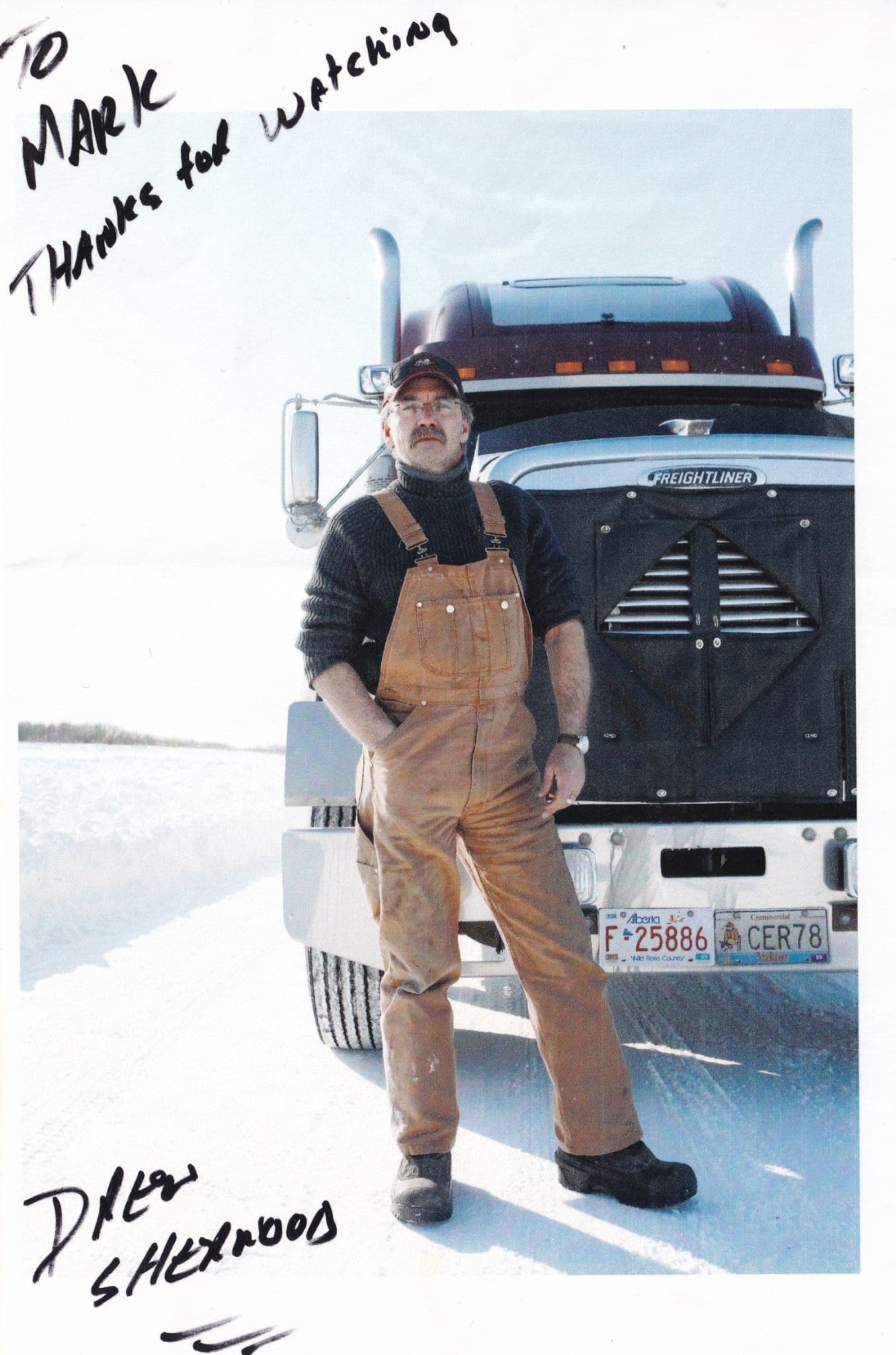 Drew Sherwood Ice Road Truckers Large Hand Signed Photo & Letter