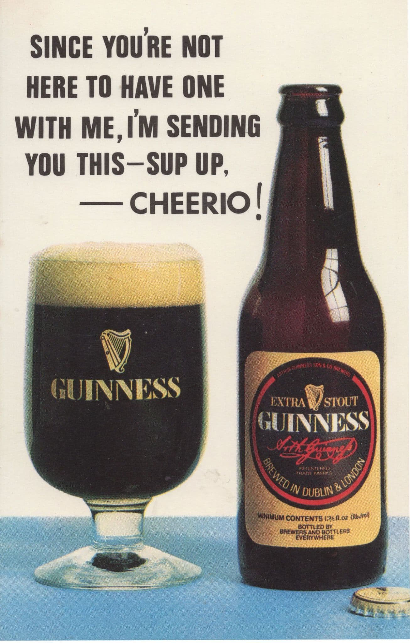 Drink Your Pint Of Guiness Irish Beer Comic 1970s Postcard