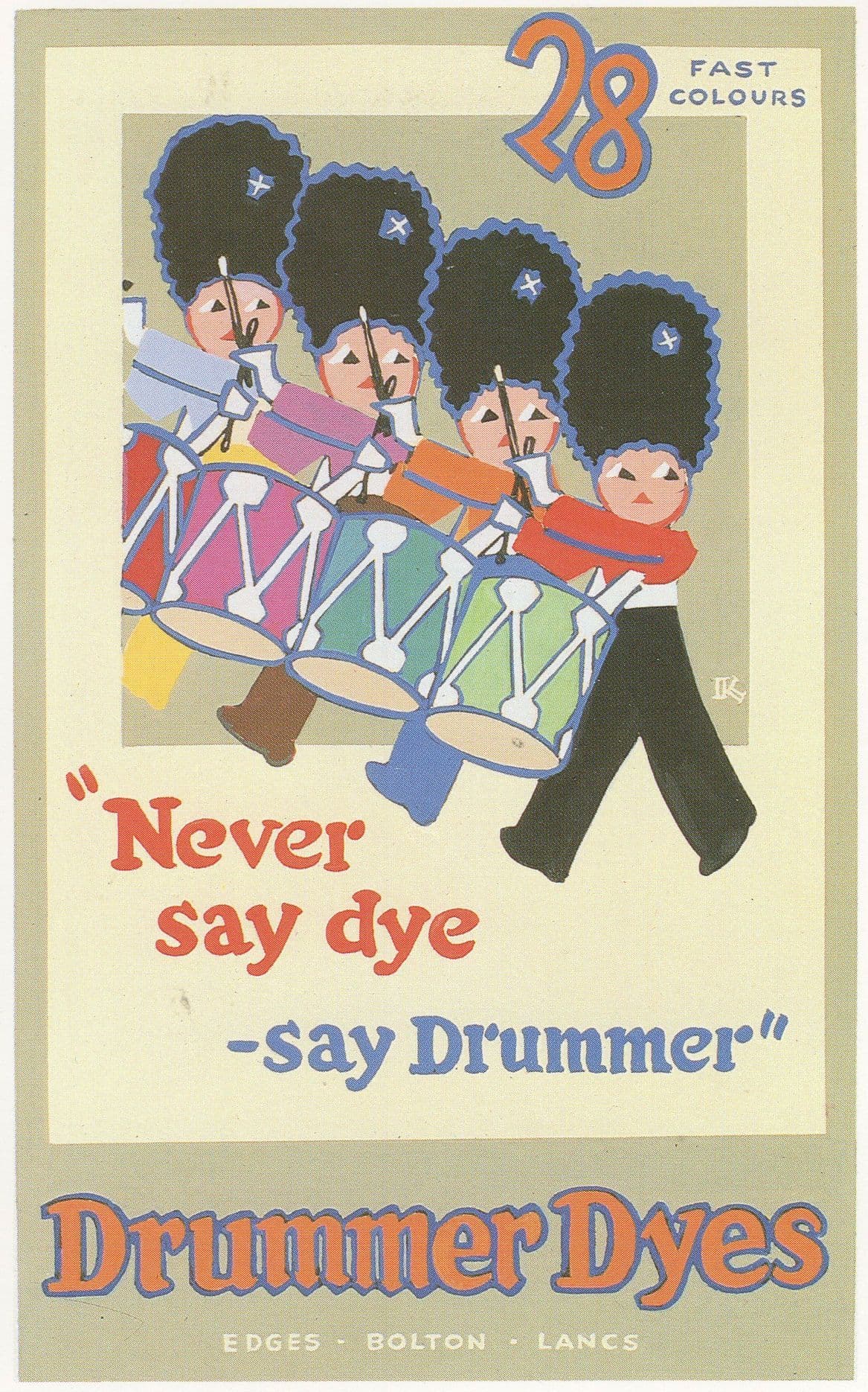 Drummer Dyes Lancashire Military Toy Solder Advertising Postcard