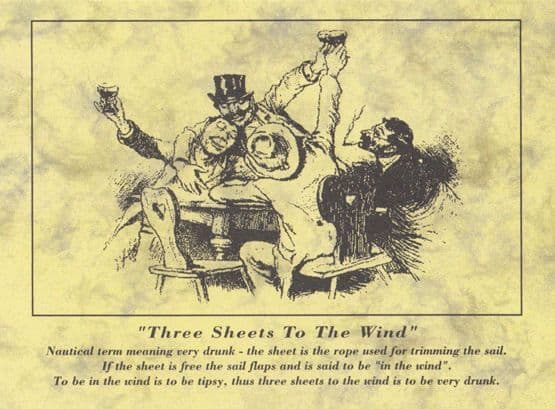 Drunk Sail Three Sheets To The Wind Postcard