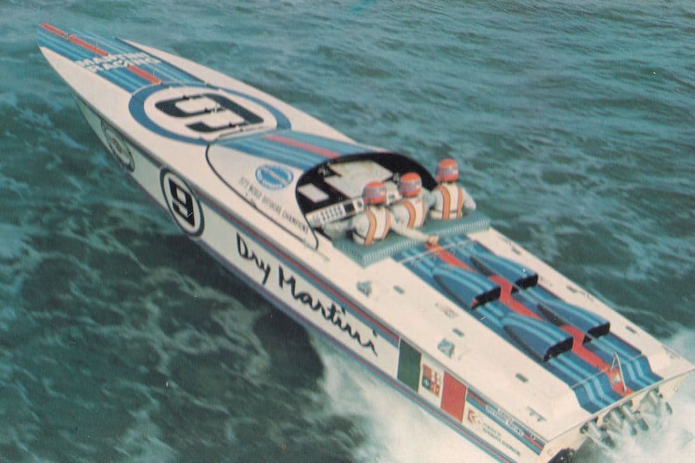 Dry Martini Cigarette UK Champion Powerboat Ship 1970s Postcard