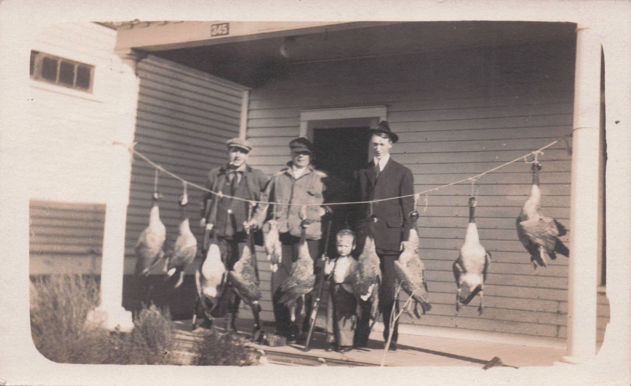 Duck Pheasant Bird Shooting Washing Line Hunting Old RPC Postcard