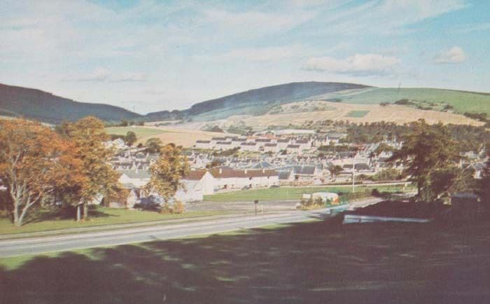 Dufftown Scotland Rare Aerial Looking East Overhead 1970s Postcard