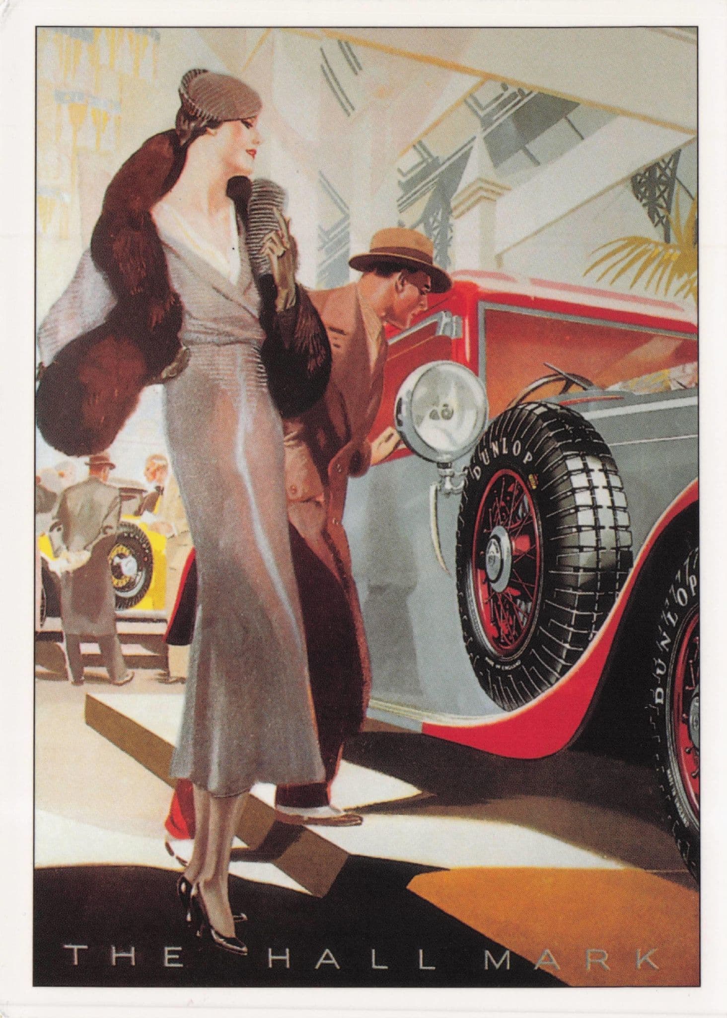 Dunlop Vintage Car Hallmark Model Glamour Poster Advertising Postcard
