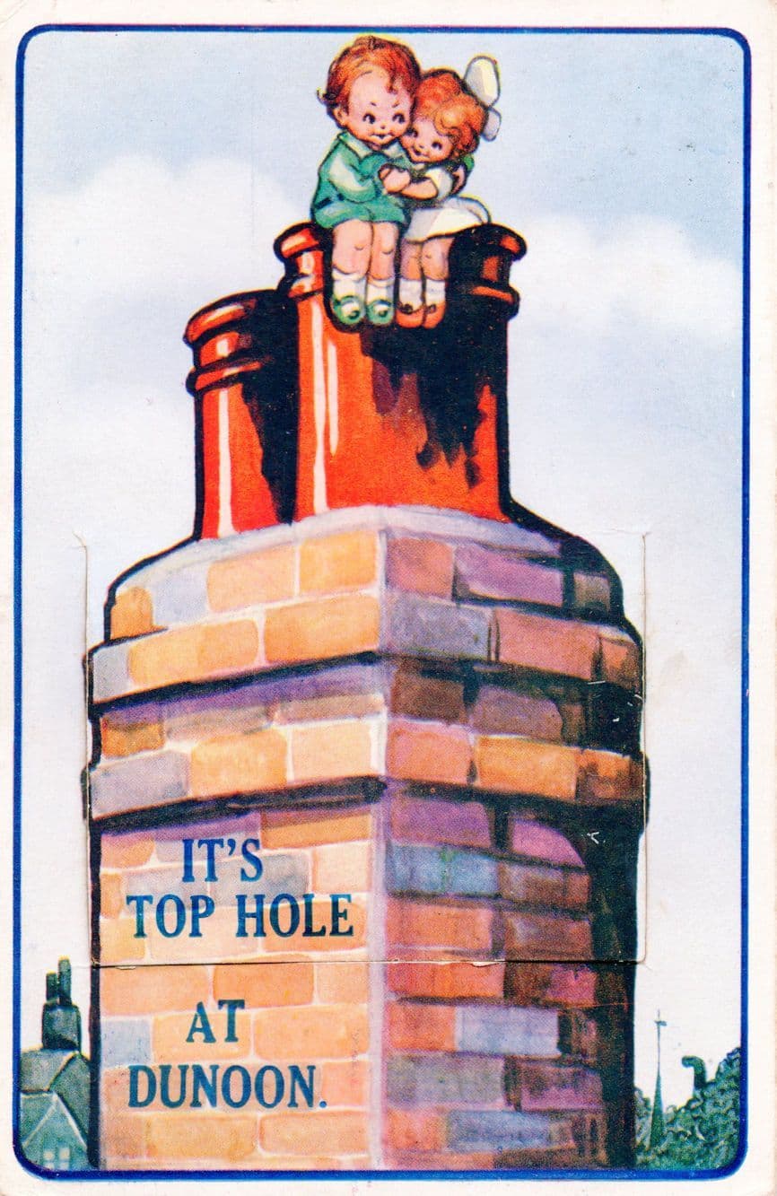 Dunoon Top Hole Golf Chimney Mailing Novelty Scottish Old Postcard