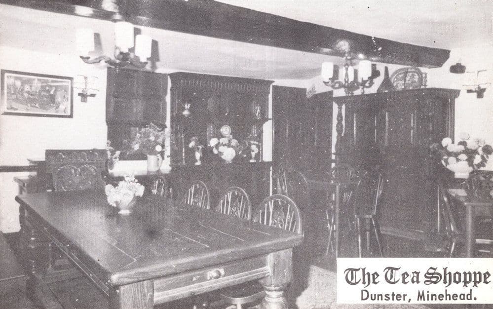 Dunster Tea Shop Cafe Minehead Vintage Old Postcard