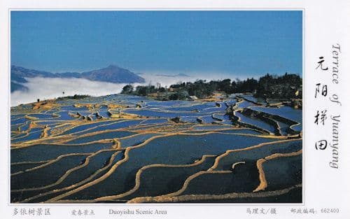 Duoyishi Scenic Area Aerial Terrace Of Yuanyang Chinese Postcard