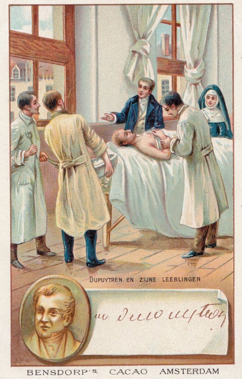 Dupuytren French Military Surgeon Printed Signed Bendorps Postcard Antique Card