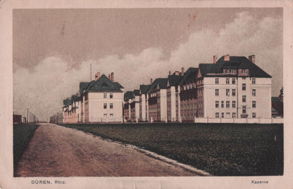 Duren Rhid Kaserne Old German Soldiers Message WW1 Postcard