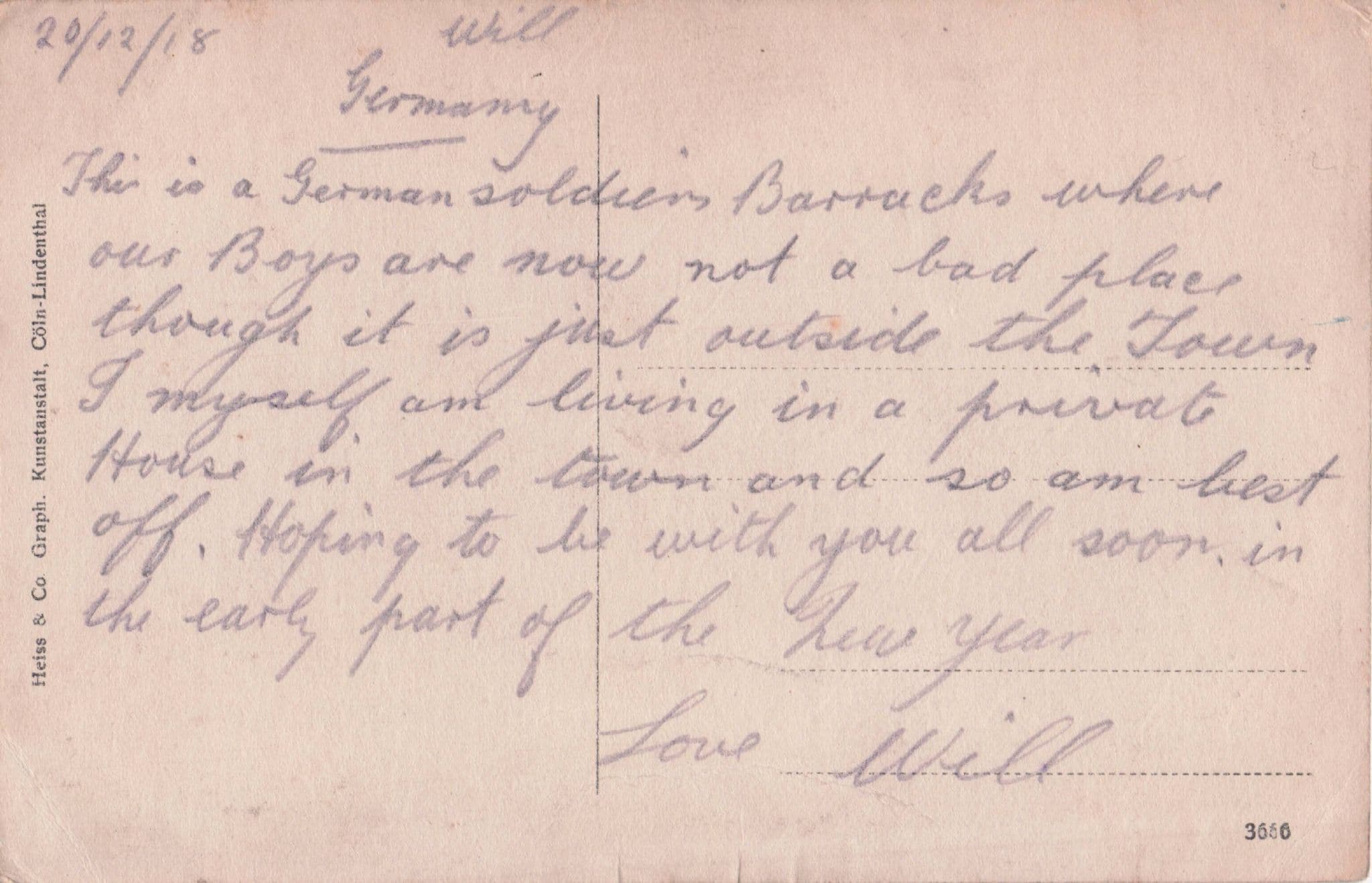 Duren Rhid Kaserne Old German Soldiers Message WW1 Postcard
