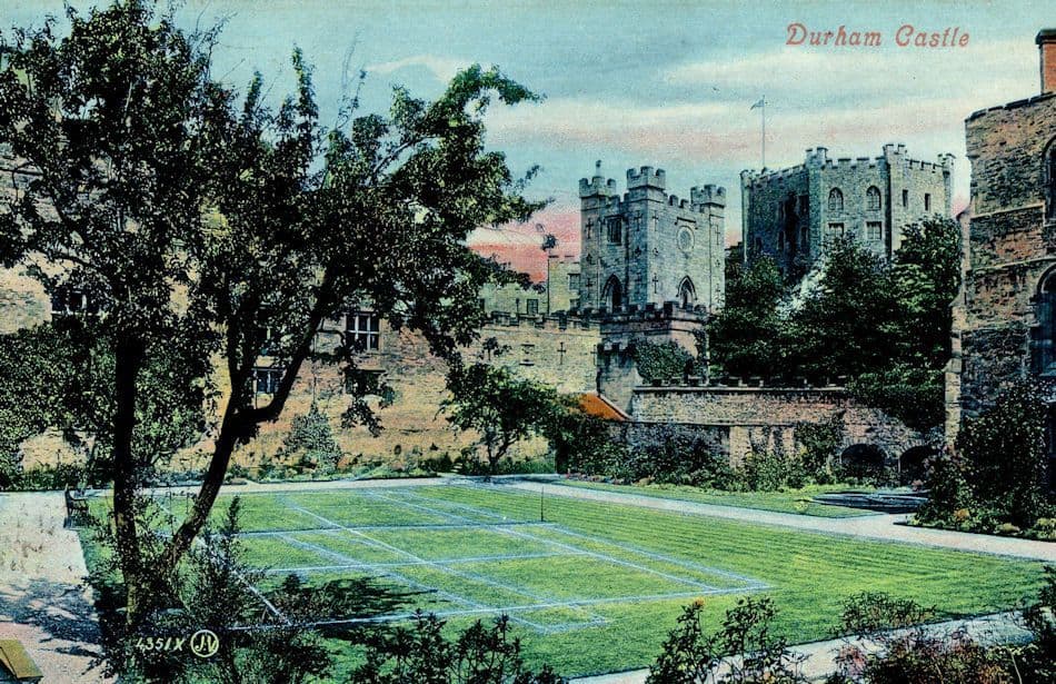 Durham Castle Tennis Courts Old Postcard