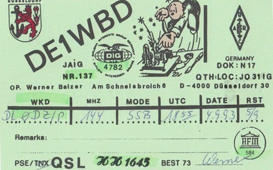 Dusseldorf German Amateur Radio Station QSL Postcard