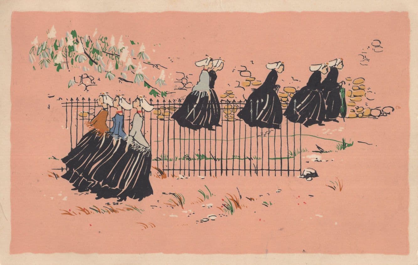 Dutch Antique Illustrator Comic Painting Holland Postcard