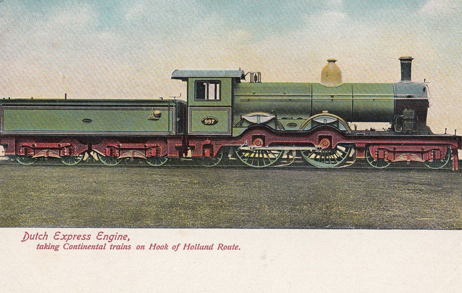 Dutch Express Train Hook Of Holland Route 1906 Old Postcard