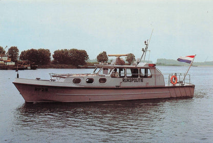 Dutch Holland Police Politie Mercedes Diesel Ship Boat Trade Photo Card