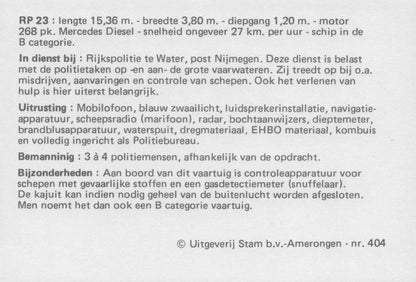 Dutch Holland Police Politie Mercedes Diesel Ship Rare Trade Photo Card