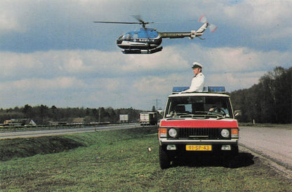 Dutch Holland Police Porsche 911 Car & Helicopter Coach Trade Photo Card