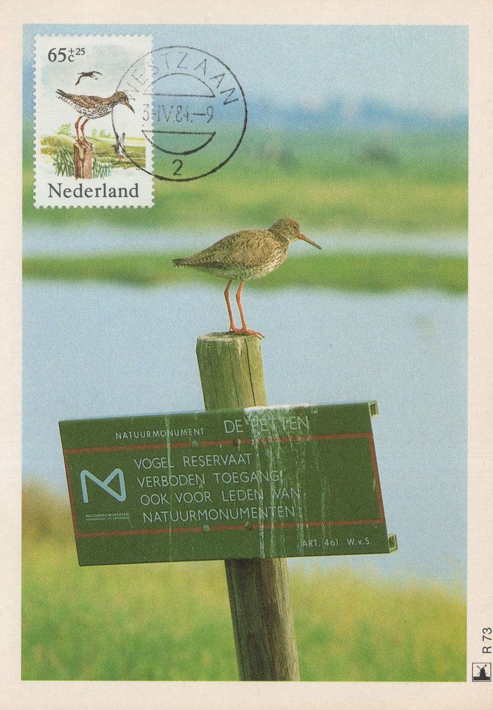 Dutch Westzaan Bird Sitting On River Warning Sign FDC Postcard