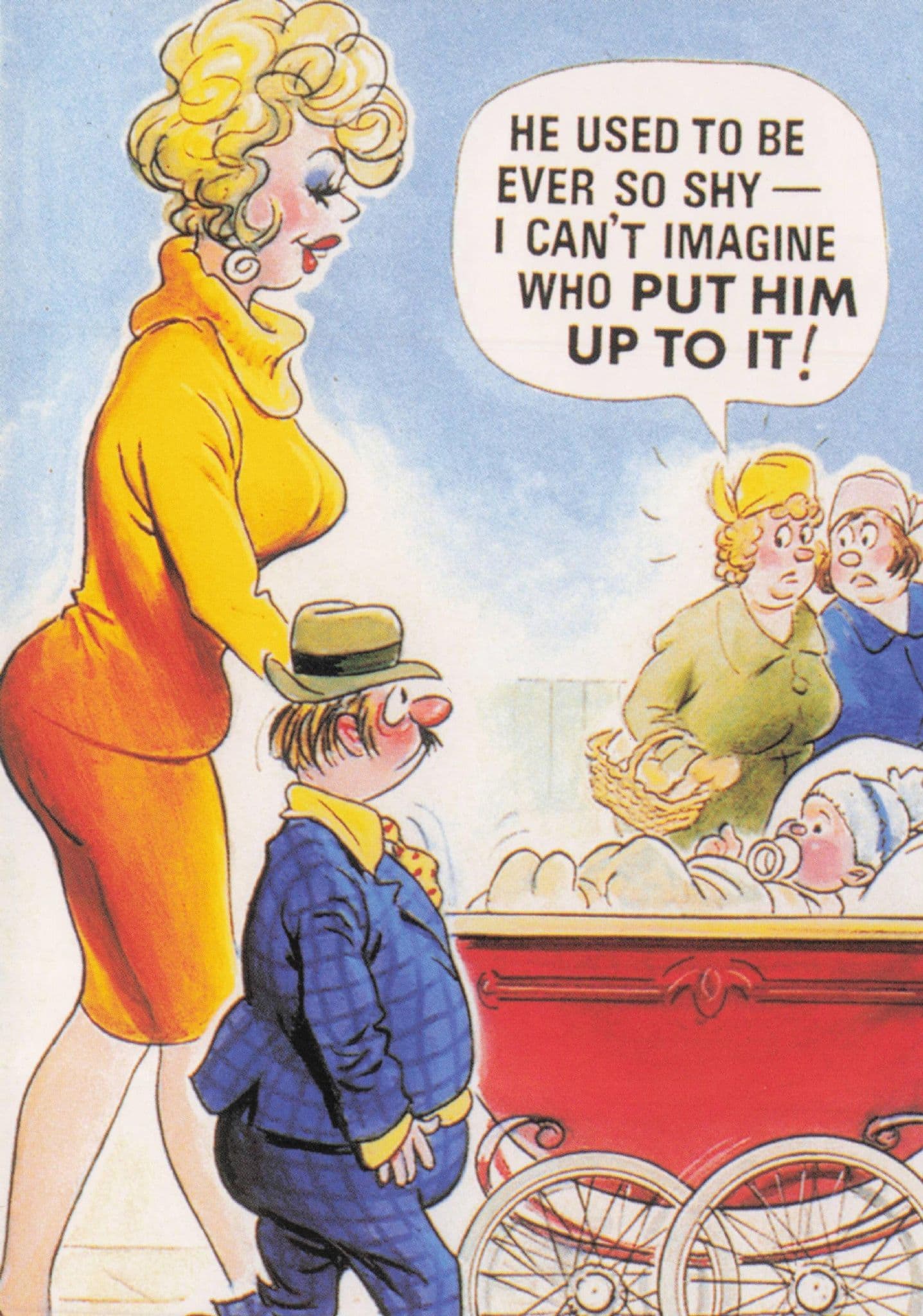 Dwarf Man & Giant Lady Impossible Sex Bamforth Comic Postcard