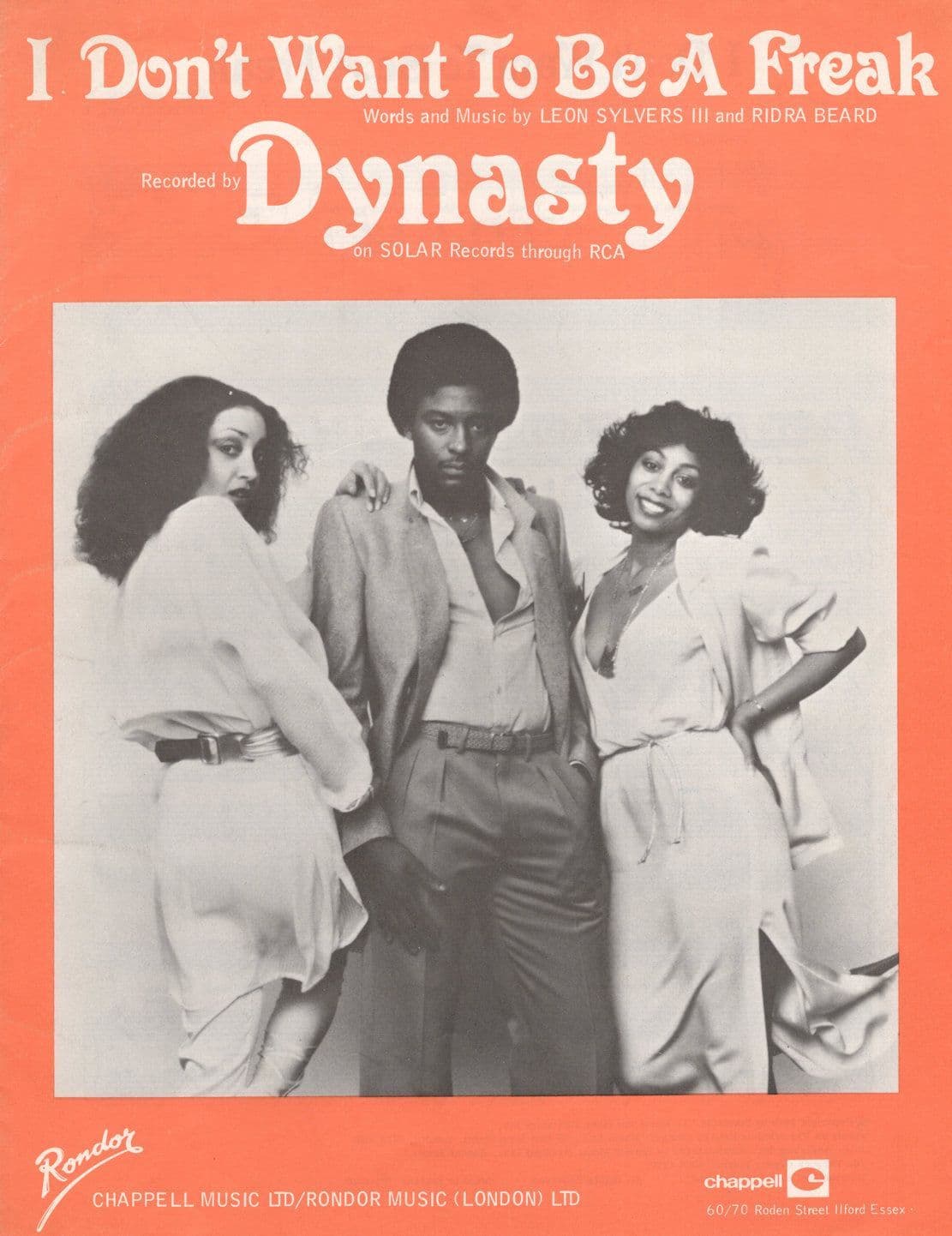 Dynasty I Don't Want To Be A Freak 1970s Disco Soul Sheet Music