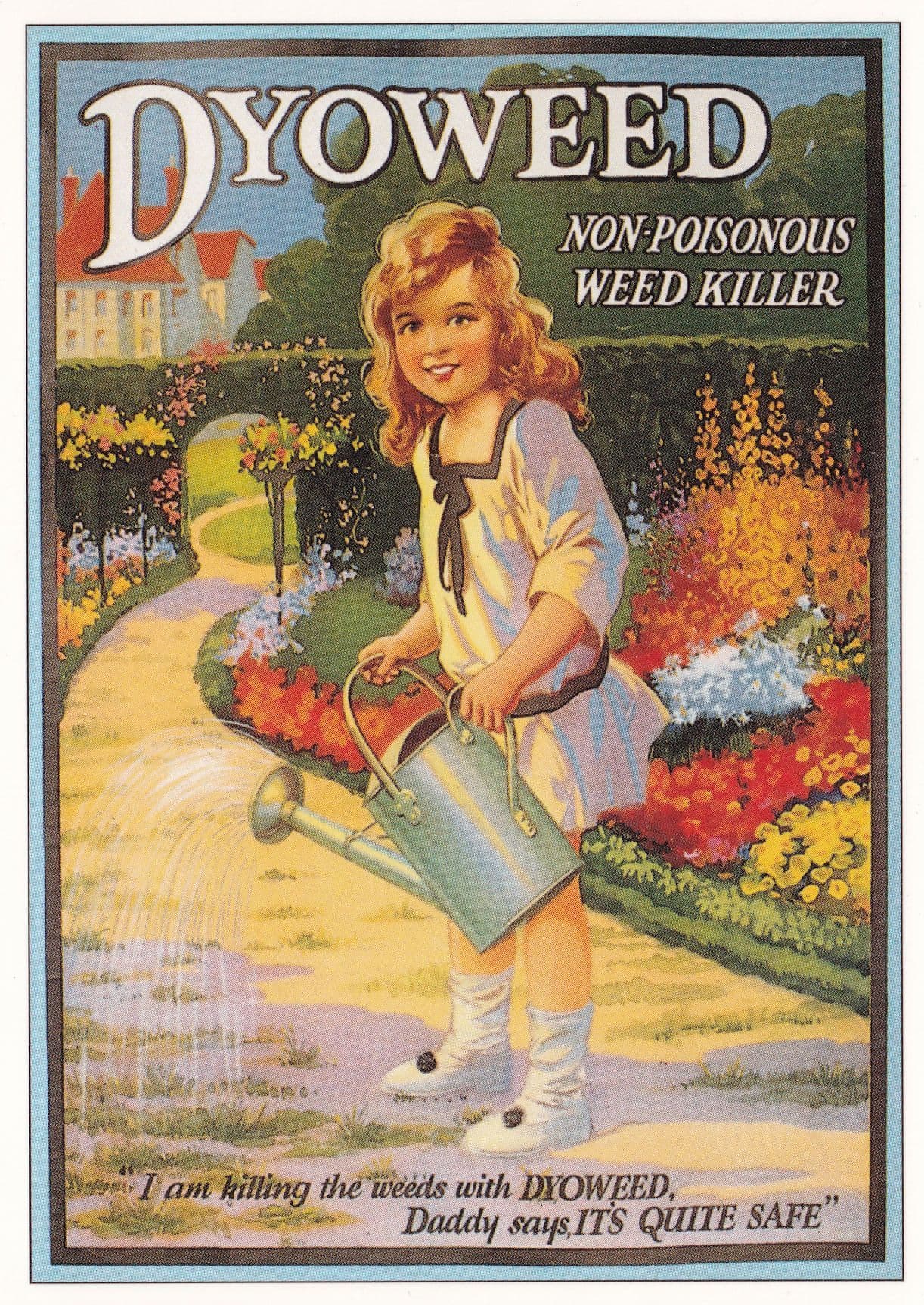 Dyoweed Gardening Weed Killer Advertising Poster Postcard