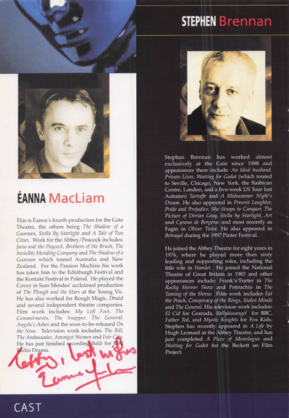 Eanna MacLiam Mick Hughes Hand Signed Photo Irish Theatre Page