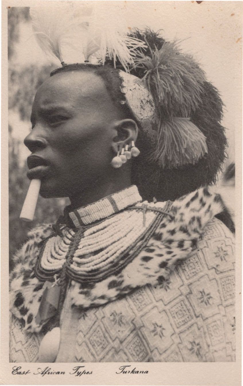 East Africa Types Turkana Woman Antique African Postcard