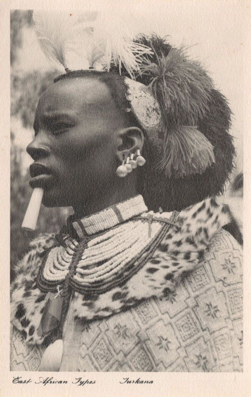 East African Types Turkana Africa Glamour Woman Vintage Postcard