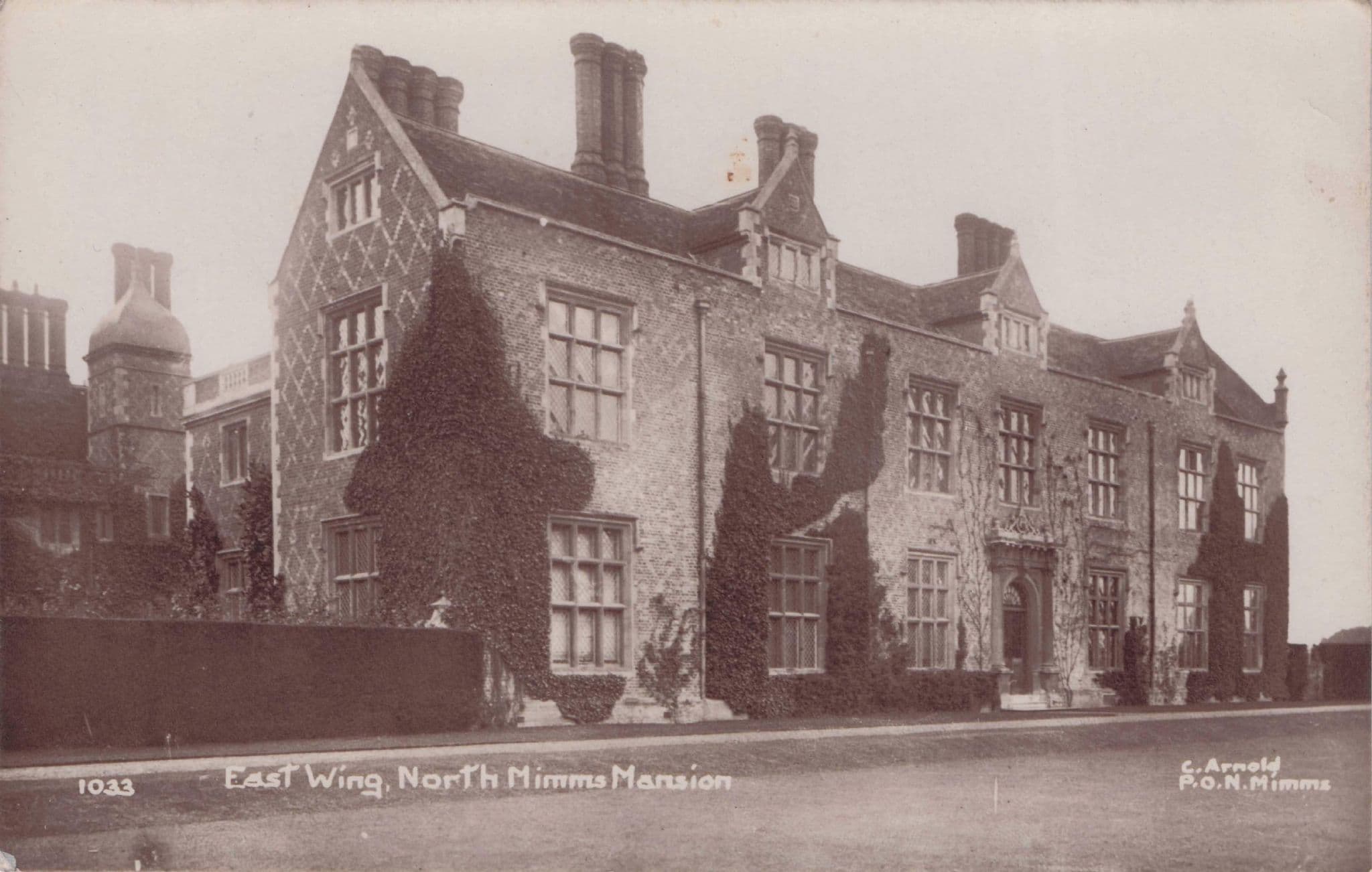 East Wing of North Mimms Mansion Potters Bar Herts Old RPC Postcard