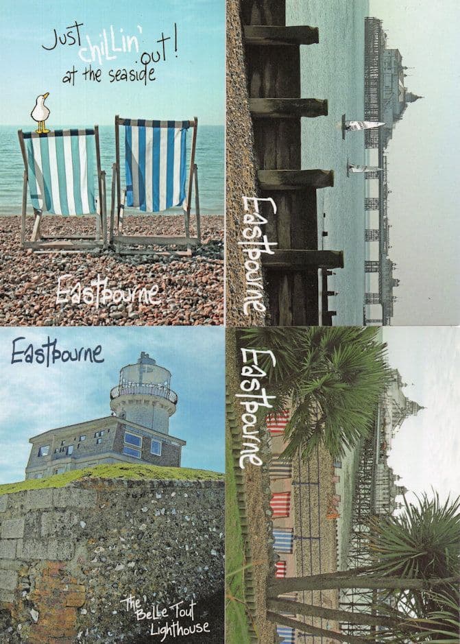 Eastbourne Its All Gone 4x Deserted Comic Real Photo Postcard s