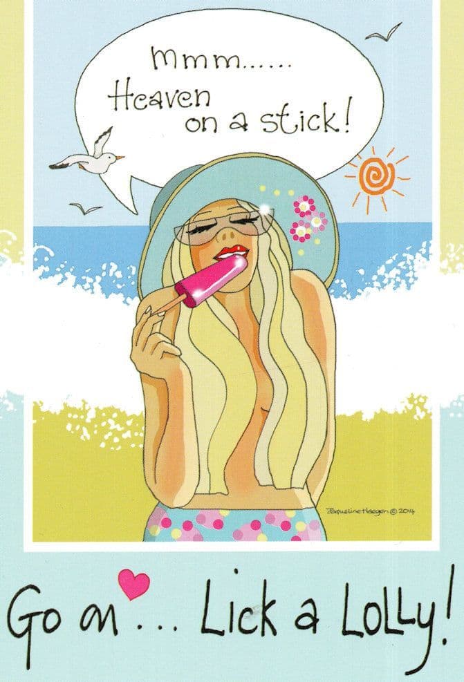 Eastbourne Pink Ice Lolly Lick Me Sussex Seaside Comic Postcard