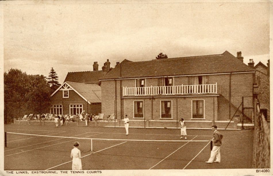 Eastbourne Tennis Courts Sussex Vintage Rare Postcard