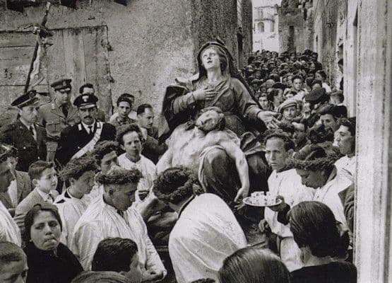 Easter Procession Italian March Sicily Italy Police 1950s Award Photo Postcard