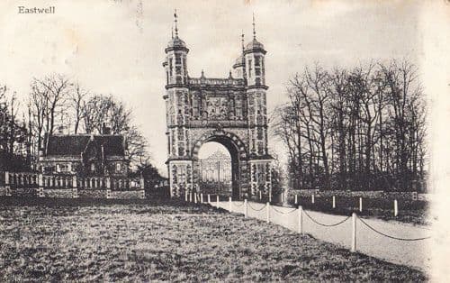 Eastwell Church Antique Postcard + 1907 Croydon Surrey Postmark