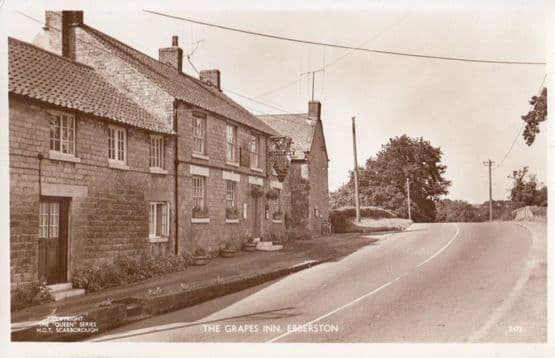Ebberston The Grapes Inn Pub Vintage Yorkshire Real Photo Postcard