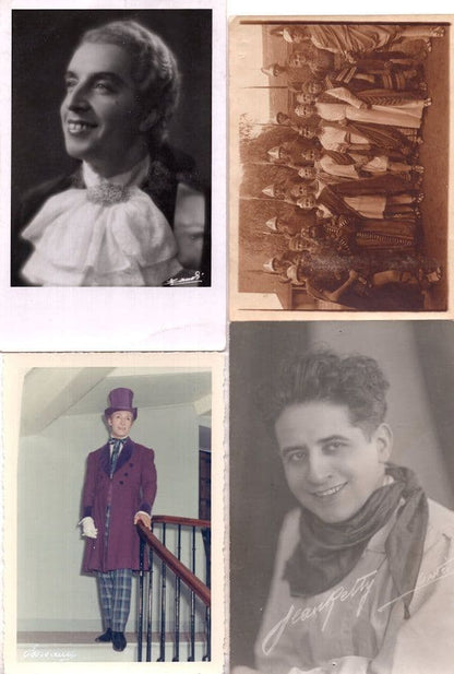 Eccentric French Musical Vintage Singers 4x Photo & Postcard Bundle
