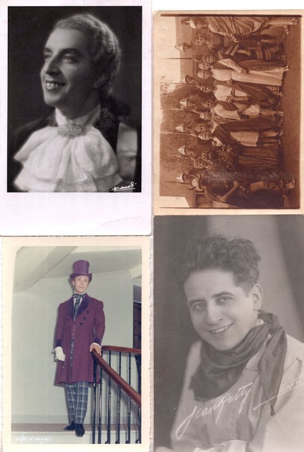 Eccentric French Musical Vintage Singers 4x Photo & Postcard Bundle