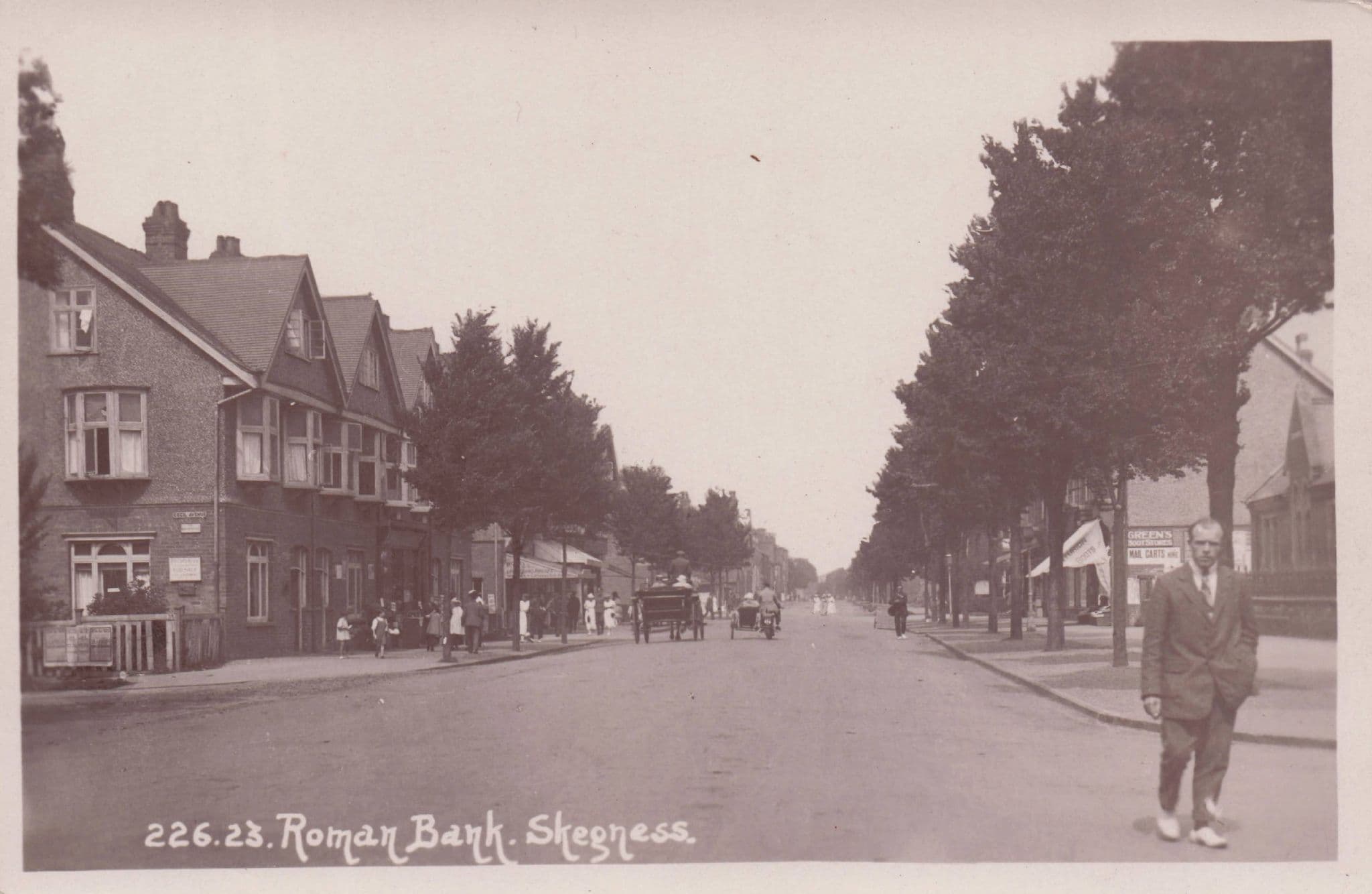 Eccentric Man at Roman Bank Skegness Lincs Old Real Photo Postcard