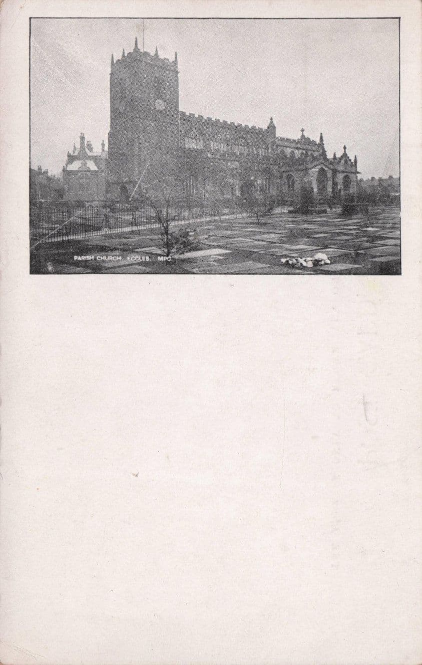 Eccles Parish Church Lancashire Antique Postcard
