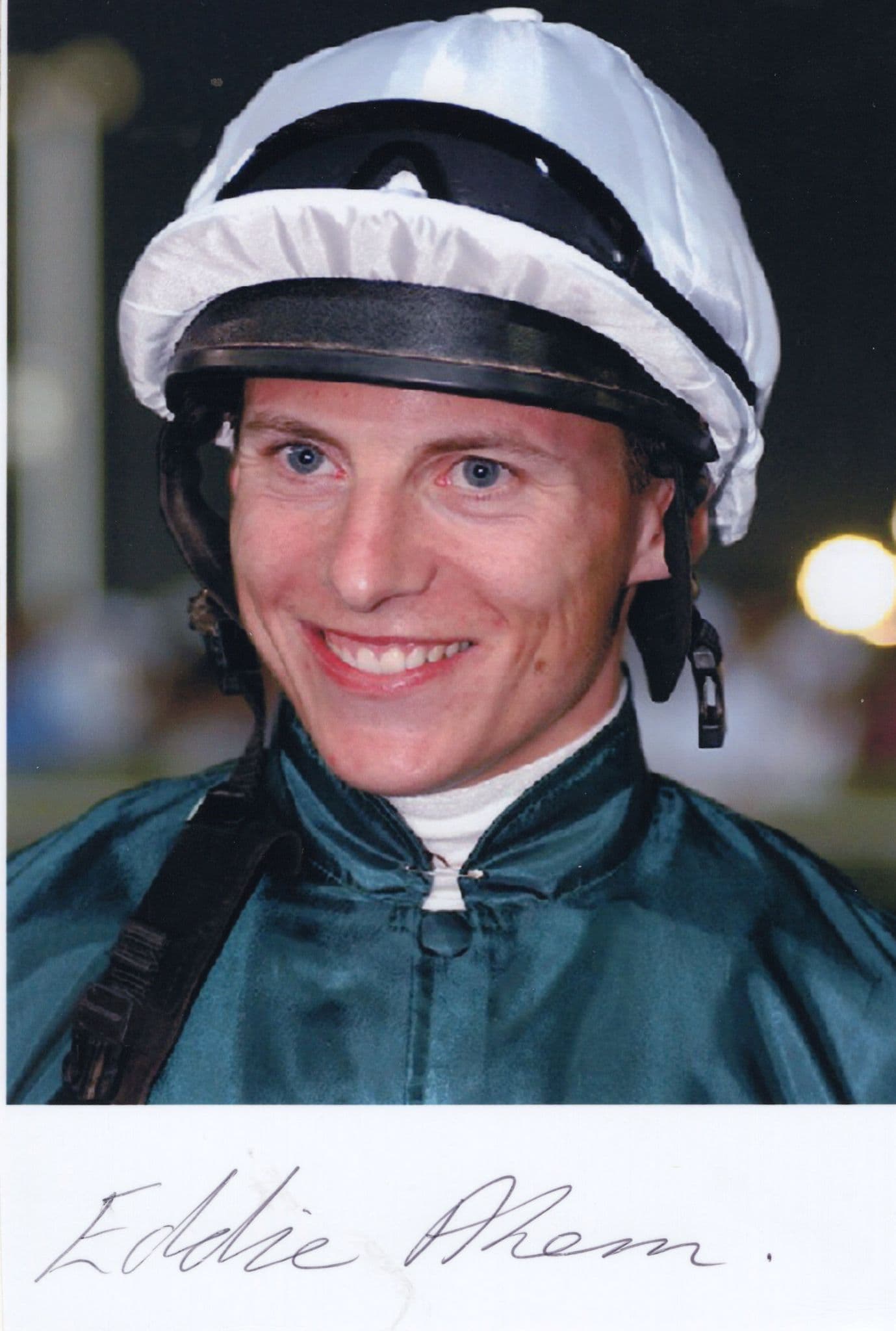 Eddie Ahern Horse Racing Jockey Hand Signed Photo