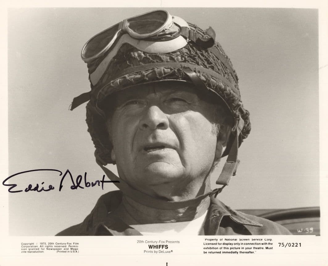 Eddie Albert in Whiffs Biggles Air Pilot 10x8 Hand Signed Photo