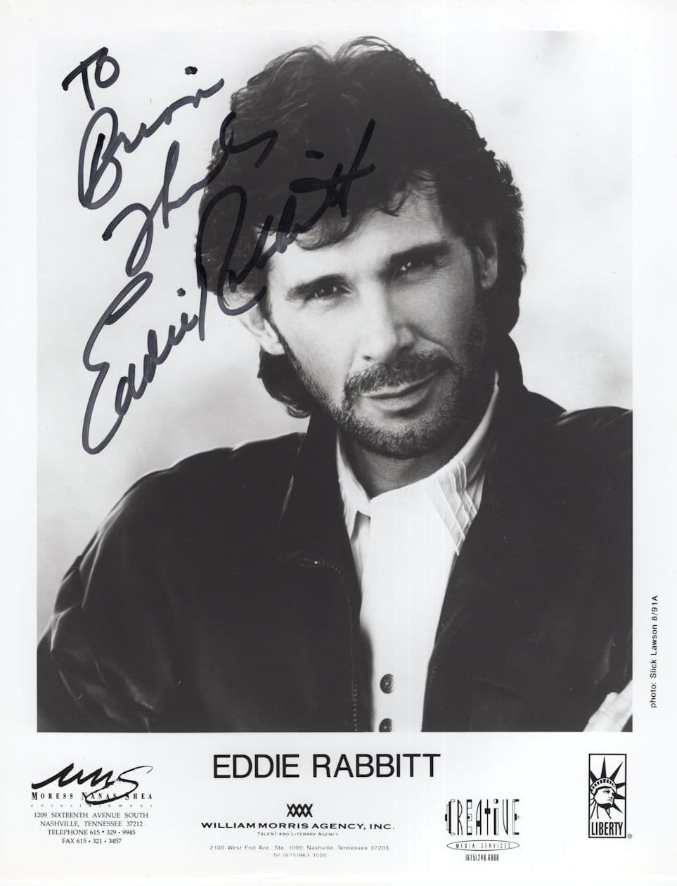 Eddie Rabbitt Country & Western Singer Giant 10x8 Hand Signed Photo