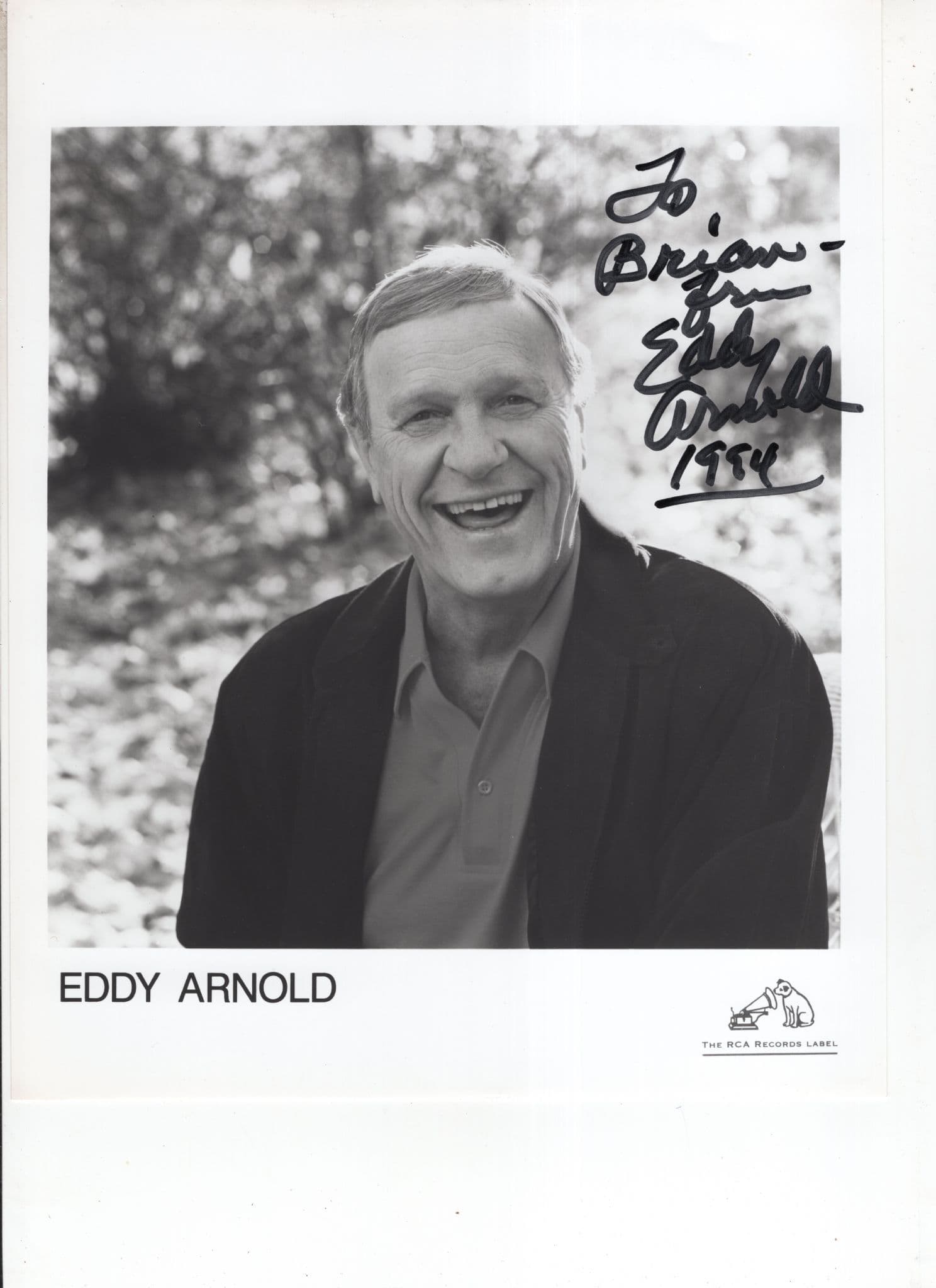 Eddy Arnold 1984 Giant Official RCA Records 10x8 Hand Signed Photo