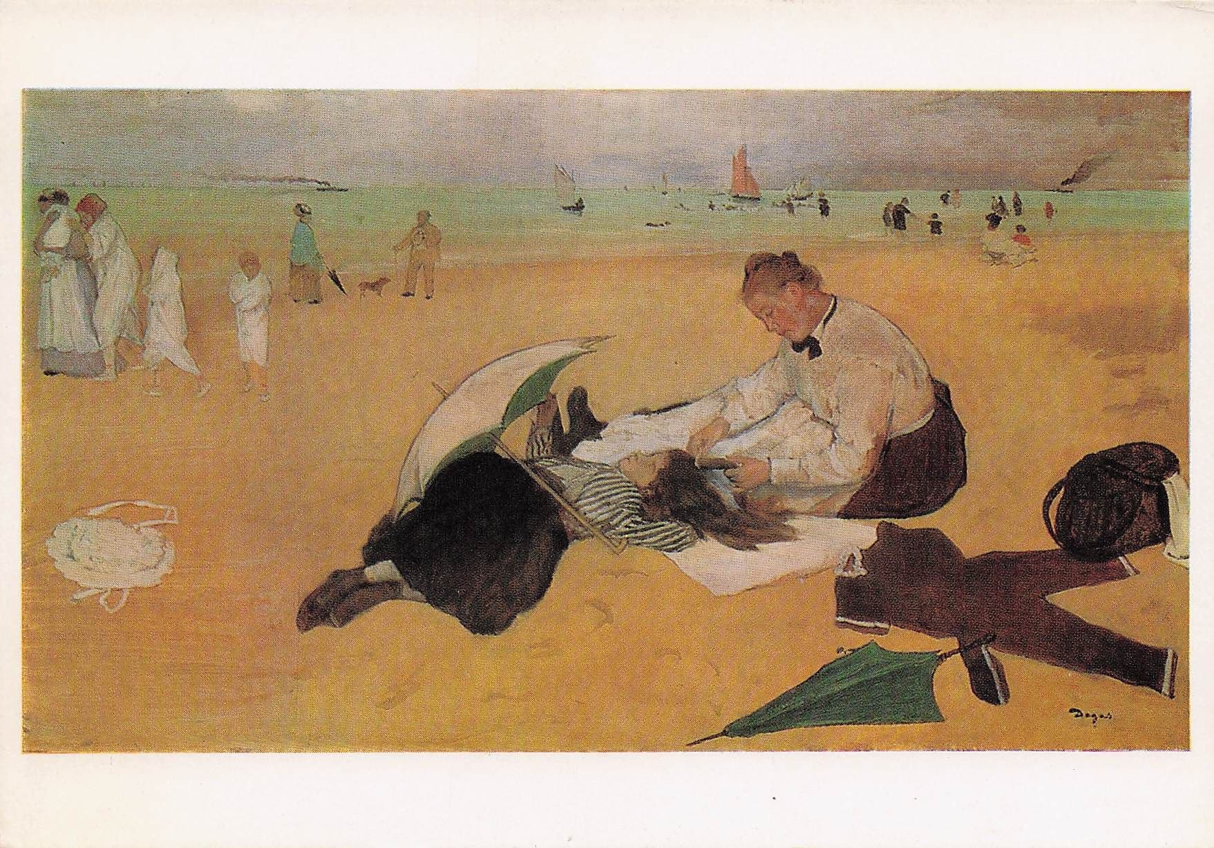 Edgar Degas Beach Scene National Gallery Painting Postcard