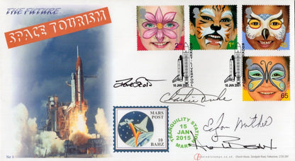 Edgar Mitchell Alan Bean Charlie Duke David Scott NASA 4x Hand Signed FDC