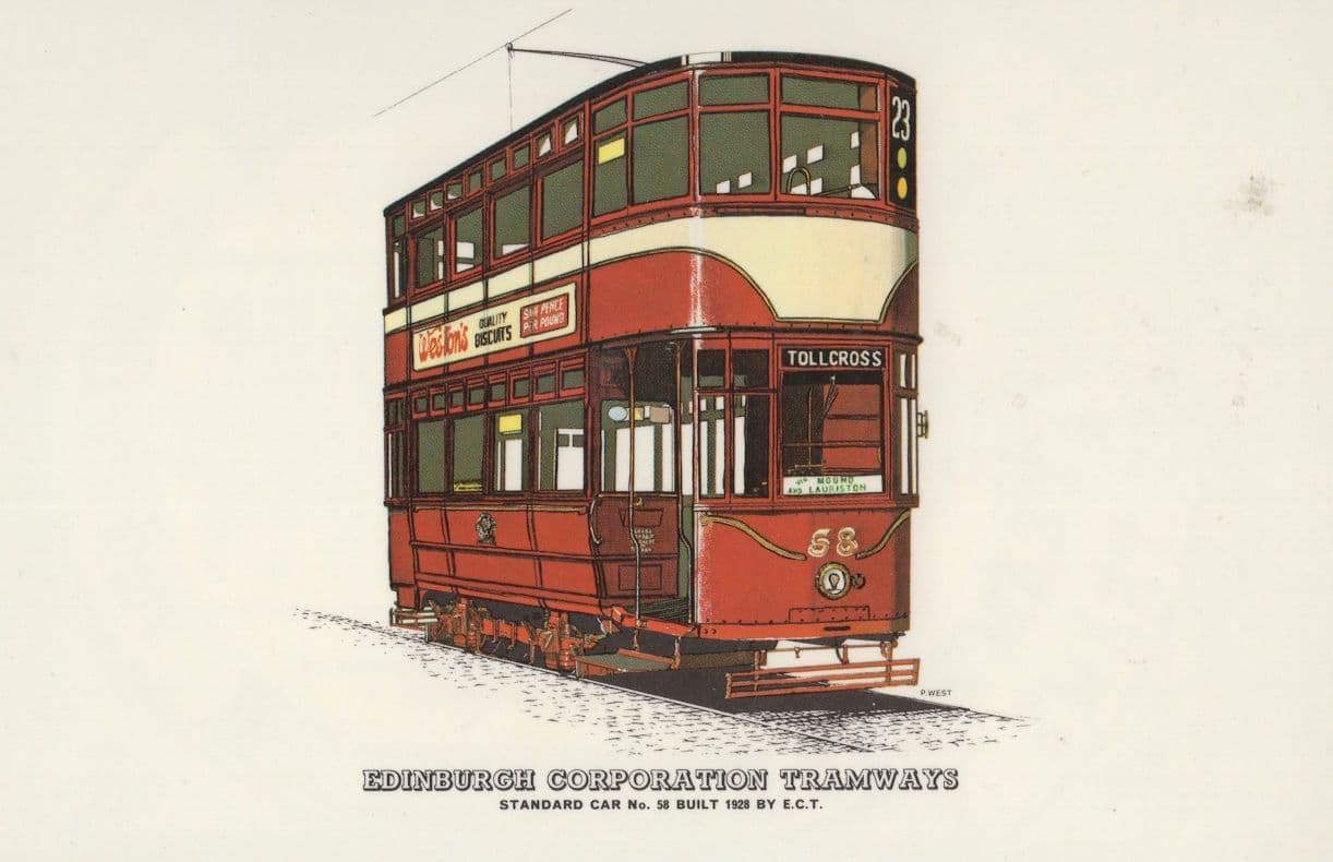 Edinburgh Corporation Tramways 1928 Bus to Tollcross Postcard
