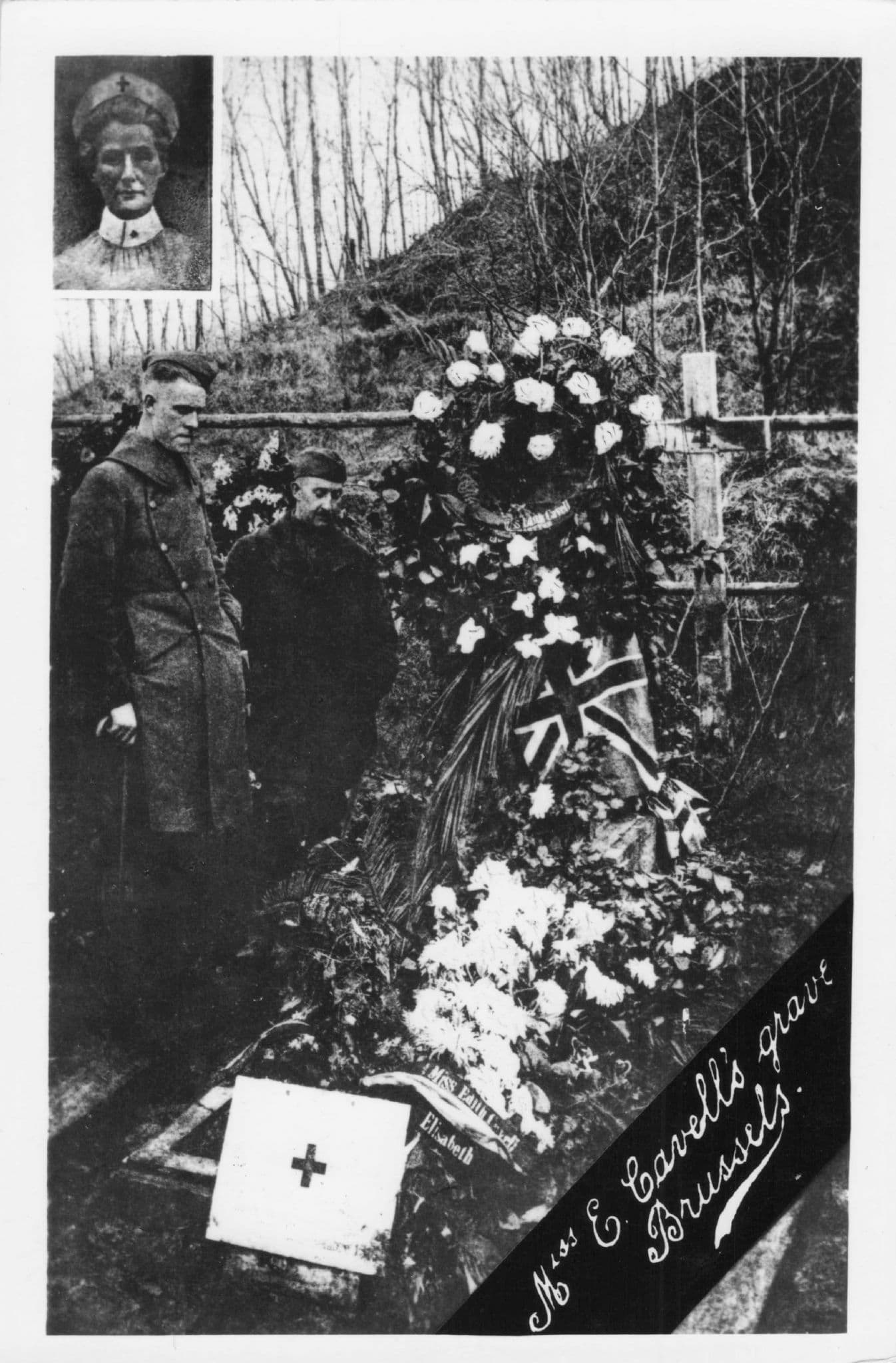 Edith Cavell Grave Brussels Rare Norwich Cathedral History Postcard