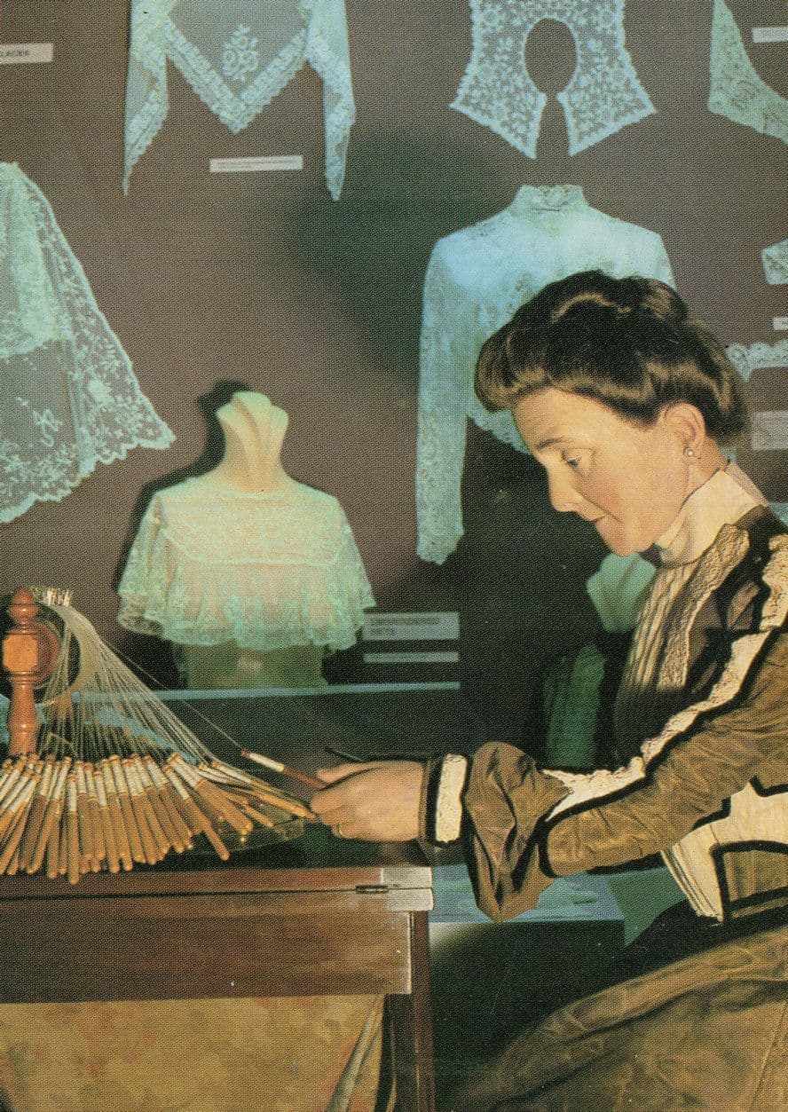Edith Clark Model Lace Making at Akaros Museum Postcard
