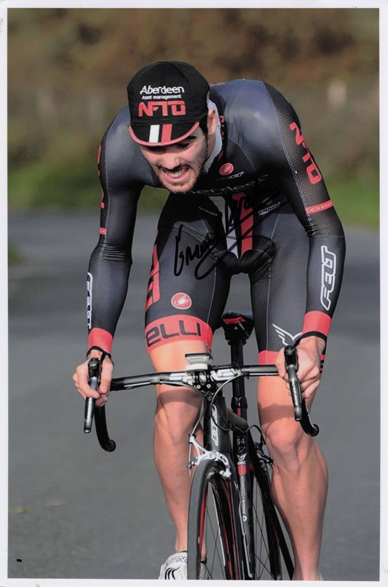 Edmund Bradbury British Cyclist Team NFTO 12x8 Hand Signed Photo